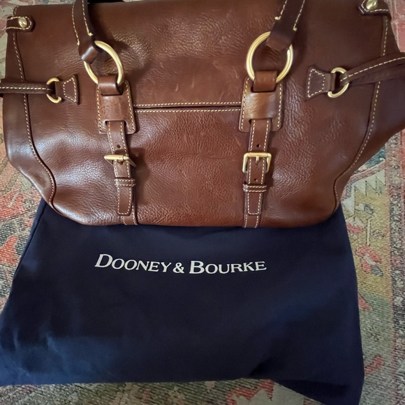Dooney & Bourke Brown Leather Tote - Picture 2 of 4